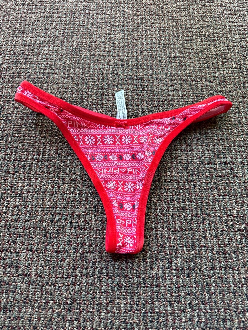 Pink Red Holiday-Print women’s Thong
